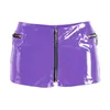 12 couleurs Punk gothique Style dames pantalons courts Sexy fermeture éclair ouvert entrejambe PVC Shorts brillant danse Clubwear mode moulante Shorts