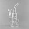 11-Inch Recycler Glass Water Pipe Hookah Bong with 18mm Female Joint for Oil Rig