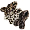 Zima Nowe Dzieci Zimowe Leopard Zwierząt Print Furs Szalik Ciepłe Dzieci Dzieci Futerko Collar Neck Warmer Neckerchief Cross Scarves D19011003