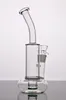 녹색 토네이도 유리 봉 Recycler Dab Rig Bong 두꺼운 비커 14MM 그릇 구부러진 목 저렴한 물 파이프 물 담뱃대