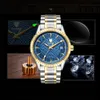 Top Brand Tevise Golden Automatic Men Mechanical Watches Torbillon Business Gold bracelet Gold 9952812