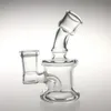 Nowy 3.5 Cal 10mm 14mm Mini szklane bonga wodne z grubym Pyrex kolorowe ręczne palenie zlewki Recycler Dab Rigs Bong do fajek