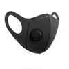 Protective Face Mask Svamp Dammtäker Anti-dimma 3D Black Mask med andningsventil Tvättbar återanvändbar vinter utomhus sportvärme