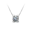 BOEYCJR 925 Silver 0 5ct 1ct 2ct F color Moissanite VVS Engagement Elegant Wedding Pendant Necklace for Women Anniversary Gift CX2230j