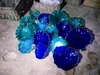 Lampada soffiata fatta a mano Piastra artistica Moderna blu verde acqua Colore Vetro di Murano Arte astratta da parete Piatti sospesi Lampade Colore personalizzato Taglia213d