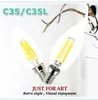 Dimbar LED-lampa C35 / C35T E14 Ljusljusfilament Retro Clear Lamp 2W 4W 110V 220V Kall / varm vit för ljuskrona