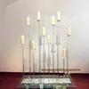 Nessuna candela) Candeliere acrilico cristallo acrilico Portacandele Candelabri di nozze Centrotavola Supporto per fiori senyu0634