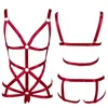 Jarretières Body Harnais Soutien-gorge pour femmes Full Bondage Strappy Tops Creux Out Sexy Lingerie Ensemble Plus Taille Élastique Ajuster Goth Club Dance231u