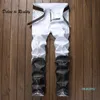 Wholesale-Men's Distressed Ripped Skinny Jeans Fashion Designer Slim Motorcycle Moto Biker Mens Denim Pants XM08