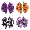 Baby Halloween Grosgrain Ribbon Bows Ghost Pumpkin Hairbows Skeleton Bat Wizard Ribbon Bow Hair Clips Bebe Halloween Hairpins9890174