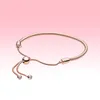 Chapado en oro rosa Cadenas de mano Cadena de serpiente para mujer Pulseras deslizantes Joyería de boda para Pandora 925 Pulsera de plata con caja original