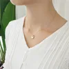 100% 925 Sterling Silver Necklace&Pendants Simple Tiny Indented Irregular Geometric Pendant Necklaces For Women Collares Fine Jewelry