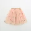 Faldas tutú para niñas, falda de Ballet con estampado de estrellas y plumas de verano para bebés, minifalda de princesa de malla para niños, ropa de baile, ropa de escenario CYP782