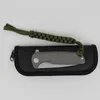 1Pcs New Ball Bearing Flipper Folding Knife (3.15") D2 Stone Wash Blade CNC TC4 Titanium Alloy Handle EDC Knives With Nylon Bag