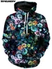 XS-7XL Nouvelle Mode Hommes Hoodies Fleurs Rétro Rose / Pivoine / Chrysanthème Imprimer 3d Unisexe Casual Sweat À Capuche 04 Y200601