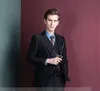 Yeni Iki Düğmeler Groomsmen Tepe Yaka Düğün Damat Smokin Erkek Takım Elbise Düğün / Balo / Akşam Yemeği İyi Adam Blazer (ceket + Kravat + Yelek + Pantolon) B785