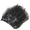 VMAE Brésilien Afro Crépus Bouclés 4B 4C 100g 120g 160g Couleur Naturelle Vierge Extensions de Cheveux Humains Clip In