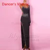 Latin Dance Dress Women Straps shoulder Left Opening Salsa Tango Rumba Flamengo Ballroom Latin Dance Competition Costumes