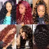 Ishow 28 32 34 40 tums vatten 150 / 180/200% Afro Kinky Curly Loose Deep Yaki Straight Lace Frontal Wig Human Hair Lace Front Paryks naturlig färg för kvinnor