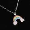 s925 nuova collana epossidica nuvola arcobaleno europea e americana collana da donna con ciondolo arcobaleno retrò in argento collana di moda per coppie