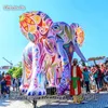 Éléphant gonflable personnalisé de 2m/3m/5m de hauteur, modèle d'éléphant coloré pour la décoration de fête de Festival