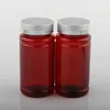 Flacone per pillole Brown Capsule, contenitore per pillole in plastica vuoto con tappo in argento dorato Spedizione veloce F2028