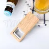 Apribottiglie da birra Cavatappi in legno Apriscatole quadrati in acciaio inossidabile Ecologico antiscottatura leggero per regalo T2I5654