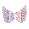 Ins Baby Girls Wings Glitter Unicorn Bowknot Hairpin Children Princess Cartoon Rainbow Barrettes DIY Hairclip Kids Hair Clip Headw2741319