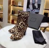 Designer di lusso da donna Martin corto caviglia tacco alto autunno inverno stivali stampa leopardata crine di cavallo marca scarpe con fibbia taglia 35-41