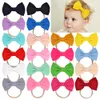 20 pièces 4.5 pouces bonbons couleurs Nylon bandeaux gros nœuds bande de cheveux élastiques pour les tout-petits nourrissons nouveau-né bébé cheveux accessoires