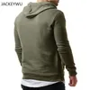 Sudaderas con capucha de marca para hombre 2019 otoño moda agujero Sudadera con capucha Color puro manga larga hombre pulóver cremallera lateral ropa informal estilo Hip Hop