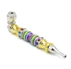 Europeans and Americans popular long-mouth color beads drilled pipe with cover metal pipe