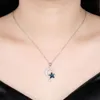 Pingente de colar de cristal de Swarovski Elements Moon Star CZ Diamante 925 presentes colares de prata esterlina lindo dia de Ação de Graças POTALA019