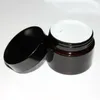 Barattolo per crema in vetro ambrato marrone Coperchio nero 20 30 50 g Barattolo cosmetico Confezione Campione Crema per gli occhi