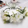 Damen Kopfbedeckung Kranz Farbmischung Manuell Künstliche Blumen Haarband Blumenkrone Hochzeit Kopfschmuck Partyzubehör 13 6mxE1