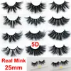 Makeup 3D Mink Eyelashes 25mm Real Mink False Lashes Luxury Soft Natural Thick Eyelashes 5D Dramatic Eye Lashes Extension Handmade Lashes