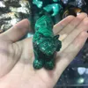 Natural Malachite Quartz Crystal gemstone wolf reiki healing hand carved crystal animal for home decoration8958179