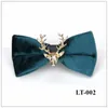 Fashion- Cabeça de Elk Gravata Curva do Casamento 2019 Moda Nova Casual Men's Gold Velvet Negócios Business Banquete Homens Decorativos