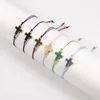 Mode naturel Résine Croix Pierre Druzy Pendentif Bracelet à souhait carte colorée cordes corde Braid bracelets pour cadeau Bijoux Hommes Femmes