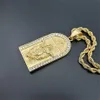 Hip Hop lodowany krzyż Jezus Naszyjniki wisiorki złoty kolor stalowy łańcuch ze stali nierdzewnej dla kobiet mężczyzn chrześcijański krucyfiks biżuterii xl1224251o