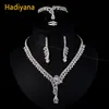 HADIYANA Classicl configurações de jóias de cristal espumante atacado conjunto de jóias de noiva acessório de noiva ouro BN5746