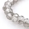 Transparent Grey 8mm Faceted Crystal Beaded Bracelet For Women Simple Style Stretchy Bracelets 20pcs/lot Wholesale