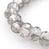 Bracciale con perline di cristallo sfaccettato grigio trasparente da 8 mm per le donne Braccialetti elastici stile semplice 20 pezzi / lotto Whole255m