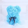 Hot Valentinsdag Gåva 25cm Röd Rose Teddy Bear Rose Flower Konstgjorda dekoration Julklappar Kvinnor Valentines Present 15 färger