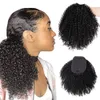 Coda di cavallo corta per capelli umani New Style clip in alta afro crespi ricci capelli umani con coulisse estensione dei capelli coda di cavallo per donne nere 120g