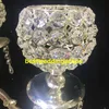 Dekoration Ny stil Bröllop Centerpieces Crystal Candelabra Pillar Ljushållare Set med Glaspärla Guld Metall Candleholder Best01053