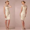 신부 드레스의 샴페인 칼집 어머니 2020 짧은 레이스 파티 어머니 정장 가운 플러스 사이즈 미인 대회 드레스 맞춤 제작