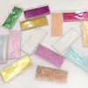 Acrílico redondo pestañas falsas de embalaje caja de cosméticos falso de la pestaña de plástico transparente vacío de la pestaña de la caja 3D Lashes caja de la caja con Clear bandeja
