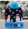 10 stijlen LED Kerstmis Gebreide Hoed Kid Volwassenen Santa Claus Snowman Rendier Elk Festivals Hats Xmas Party Gifts Cap 24x21cm