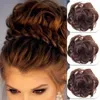 Sintético Twist Parte de cabelo Scrunchie Falso Curly Bun Elastic Band Updo Braidal Cabelo Piece Brown Cor Loira Sintético Top Nó Para Mulher